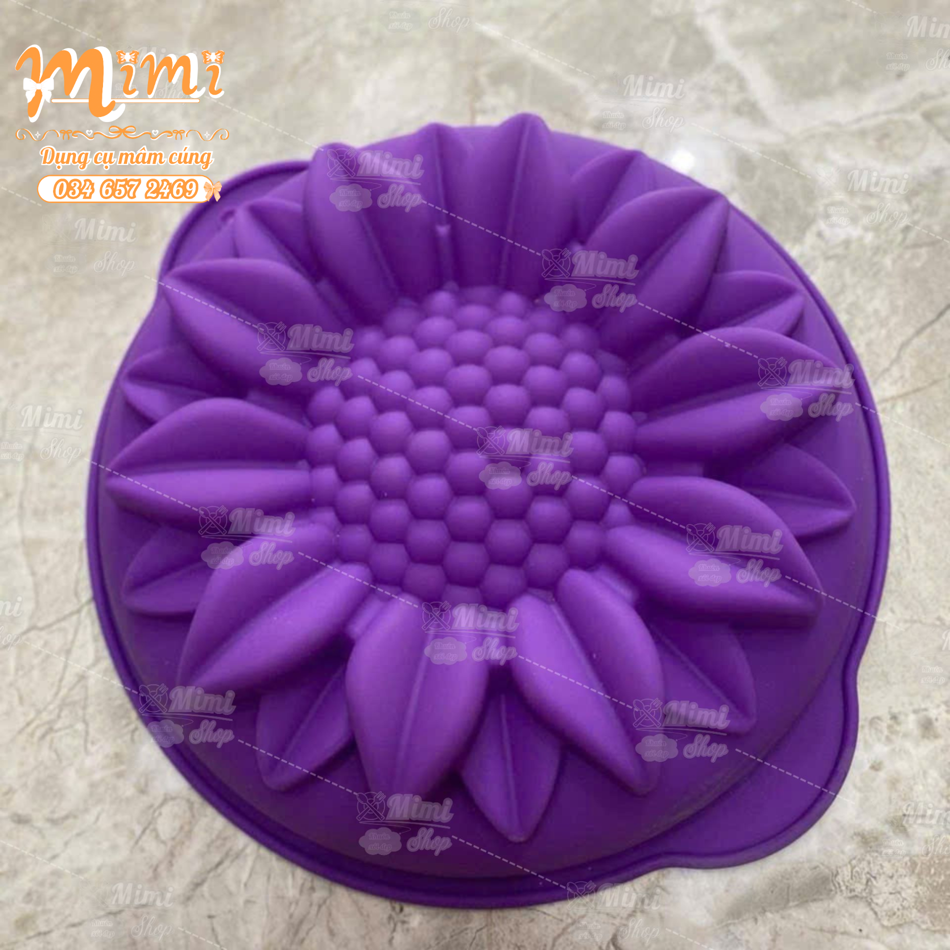 Khuôn silicon hoa hướng dương 25cm làm rau câu, bánh bông lan, đổ xôi lớn